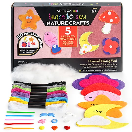 Arteza&#xAE; Kids Learn to Sew Nature Crafts Kit